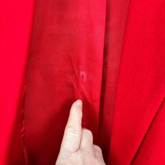 Vtg Sag Harbor Wool Blazer Womens 8 Red One Button Boxy Single Breasted Jacket - Picture 8 of 11